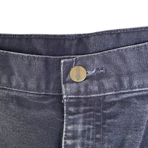 Carhartt duck canvas dungaree fit utility pants cargo midnight blue men’s 35x32 - Picture 6 of 8